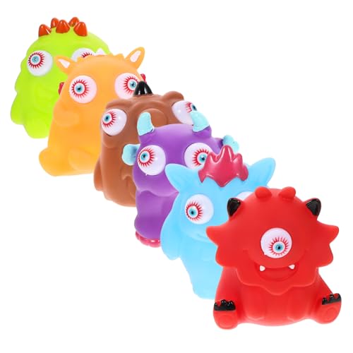 TOYANDONA 6 Stück Teiliges Halloween Stressspielzeug Gruselige Augenpoppende Squeeze Toys Handliches Fidget für Party Mitgebsel und Stressabbau in Grün Braun Orange Blau Rot von TOYANDONA