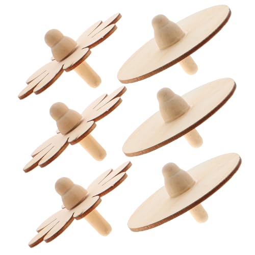 TOYANDONA 6 Stück Teiliges Holz Bastelset Unbehandelte DIY Holzkreisel zum Bemalen für Kreative Spielzeuge für Zuhause Schule und Kindergarten TOYANDONA 6 Stück Teiliges Holz Bastelset Unbehandelte DIY Holzkreisel zum Bemalen für Kreative Spielzeuge für Zuhause Schule und Kindergarten von TOYANDONA