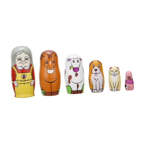 TOYANDONA 6 Stück Teiliges Holz Nistpuppen mit Großmutter Motiv Handbemalte Figuren Glatte Oberfläche Dekoratives und Sammlerstück für Zuhause TOYANDONA 6 Stück Teiliges Holz Nistpuppen mit Großmutter Motiv Handbemalte Figuren Glatte Oberfläche Dekoratives und Sammlerstück für Zuhause von TOYANDONA