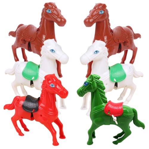 TOYANDONA 6 Stück Teiliges Wind Up Pferde Lustige Aufziehfiguren mit Kreativem Design Bunte Farben Batteriefrei Mitgebsel für Kindergeburtstag und Partyspaß Zufällige Farbe Zufällige Farbe von TOYANDONA