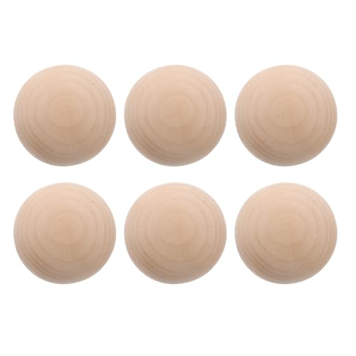 TOYANDONA 6 Stück unbehandelte Krocketbälle aus Holz, 5,5 cm, zum Bemalen, Ersatz für Krocketbälle für Spiele im Freien, Rasen, Hinterhof, Familienveranstaltungen von TOYANDONA