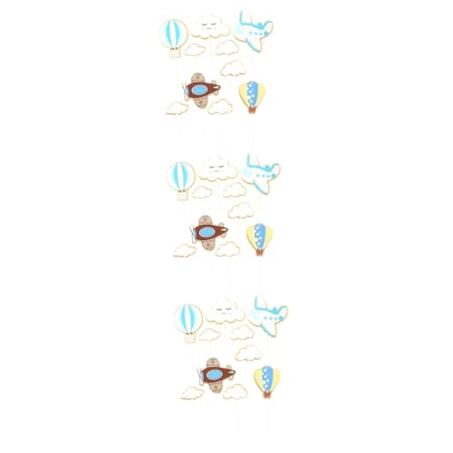 TOYANDONA 60 Stk Geburtstagskuchen Handschuhe für Blumenmädchen Kuchendekoration Flugzeug Cupcakes Party-Kuchen-Picks Kuchen Picks Heißluftballon schmücken Karte einführen Zylinder Baby von TOYANDONA