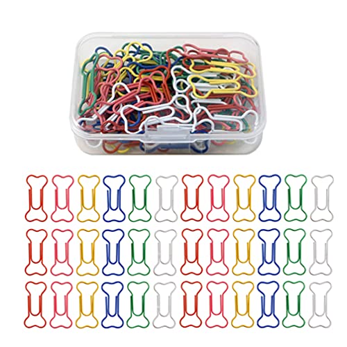 TOYANDONA 60 Stück Knochen Geformt Papier Clips mit Klaren Box Lustige Büroklammern Lesezeichen Planer Clips Büro Schule Liefert von TOYANDONA