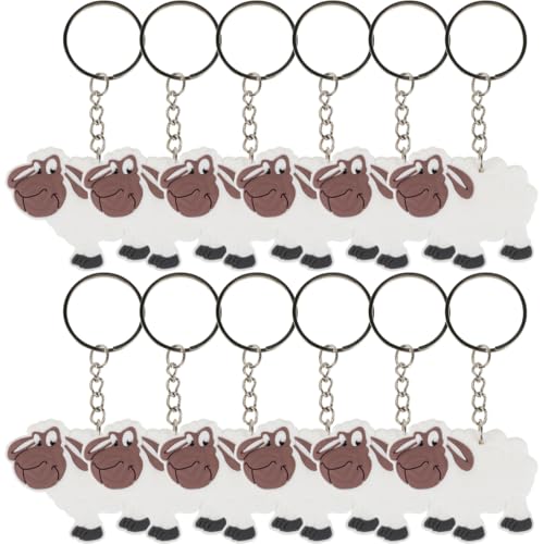 TOYANDONA 60Stücke Teiliges Schaf Schlüsselanhänger Anhänger für Kindergeburtstag Lustige Tier Mitgebsel aus Langlebigem Material für Partys und Geschenke Bezauberndes Design in Cartoon-Schaf-Optik von TOYANDONA