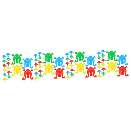 TOYANDONA 64stücke Hüpfende Frösche Bunte Sprungspielzeuge Für Indoor Und Outdoor-spaß Lustige Partygeschenke Und Spielzeug Für Jungen Abstrakte Froschfigur Einfache Bedienung von TOYANDONA
