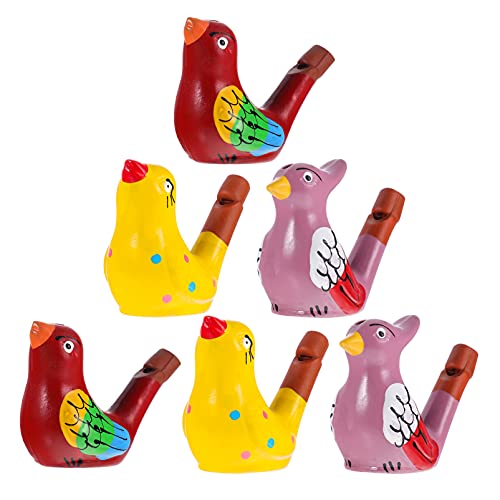 TOYANDONA 6Pcs Vogel Wasser Pfeifen Keramik Vogel Pfeifen Bathtime Musical Spielzeug Pfeife Noise Makers Kinder Party Favors Geschenke Zufällig Stil von TOYANDONA