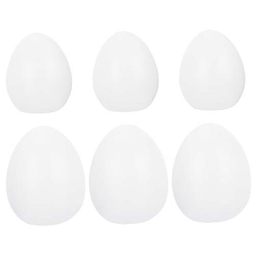 TOYANDONA 6St bemalter Ei-Embryo schaum eier dekorationen Konfetti-Eier Schaumei basteln Eier zum Bemalen easter eggs easter egg decoration osterei aus plastik selber machen Plastikeier Weiß von TOYANDONA