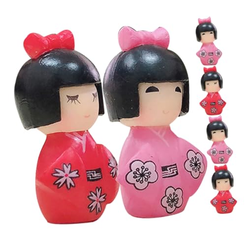 TOYANDONA 6stücke Japanische Kimono-puppenfiguren Traditionelle Asiatische Sammlerfiguren Für Tischdekoration Mini-Kimono-Puppe Im Japanischen Stil Kimono-landschaftspuppe Für Büro Und von TOYANDONA