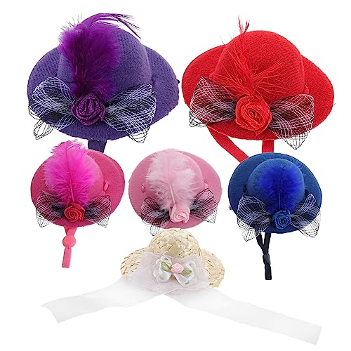 TOYANDONA 6stücke Teiliges Miniatur Puppenhüte Dekorative Haarschmuck Für Projekte Elegante Kappen Für Puppen Tea Party Hüte Aus Hochwertigem Material von TOYANDONA