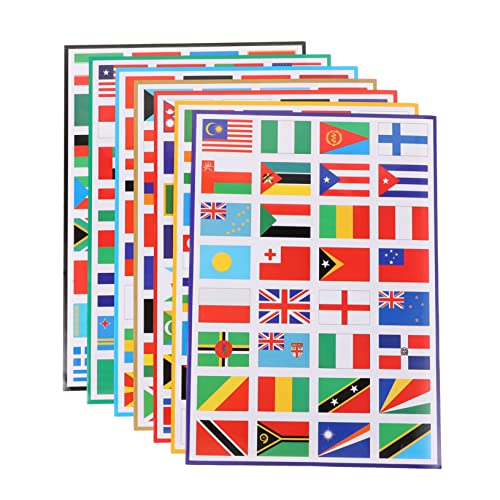 TOYANDONA 7 Blätter Flaggen Sticker aus Wasserdichtem PVC Gesicht Aufkleber mit Nationalflaggen Mix Selbstklebend und Langlebig für Fußballspiel Deko und Events von TOYANDONA