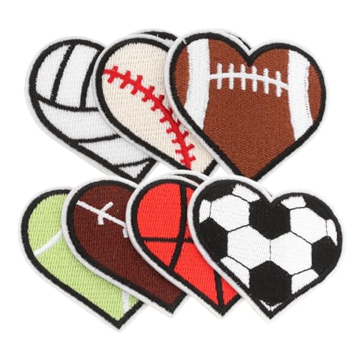 TOYANDONA 7 Stück Herzförmige Sport Bälle Aufnäher Bestickte Applikationen für Diy Kleidung Reparatur Dekoration für Jeans Jacken Handwerk TOYANDONA 7 Stück Herzförmige Sport Bälle Aufnäher Bestickte Applikationen für Diy Kleidung Reparatur Dekoration für Jeans Jacken Handwerk von TOYANDONA