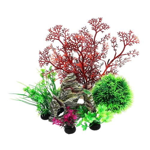 TOYANDONA 7 Stück Künstliche Aquarium Pflanzen und Dekoration Teiliges aus Synthetischem Harz Verschleißfest Farbecht Sicher für Süßwasserfische für Aquascaping und Dekorative Gestaltung von TOYANDONA