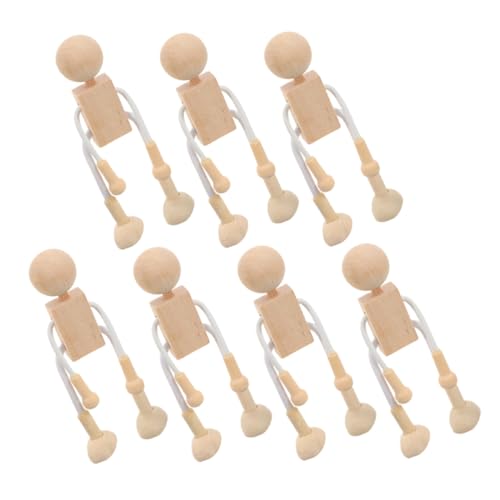 TOYANDONA 7 Stück Teiliges Unvollendete Holzfiguren zum Bemalen DIY Holzpuppen für Erwachsene Kreative Bastelspielzeuge für Malerei Flexible Holzspielzeug Figuren zur Dekoration und TOYANDONA 7 Stück Teiliges Unvollendete Holzfiguren zum Bemalen DIY Holzpuppen für Erwachsene Kreative Bastelspielzeuge für Malerei Flexible Holzspielzeug Figuren zur Dekoration und von TOYANDONA