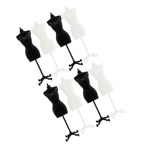 TOYANDONA 8 Stück Miniatur-Schaufensterpuppen-Modell Puppenhaus-Kleiderformen Kunststoff-Schaufensterpuppen-Halterung Action-Figur Puppenständer Stoffkleid-Display Unterstützung Für von TOYANDONA