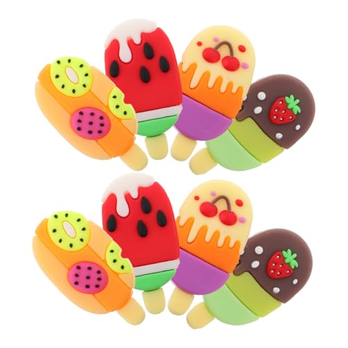 TOYANDONA 8 Stück Teiliges Eiscreme Radiergummis mit Fruchtigen Sommer Motiven Kreative Cartoon Radierer für Lustige Schulmaterialien als Belohnung Partygeschenk und Schreibwaren Zubehör von TOYANDONA