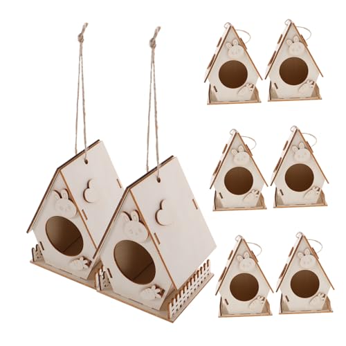 TOYANDONA 8 Stück Teiliges Holz Vogelhaus Bastelset für DIY Bausatz mit Glatter Oberfläche zum Bemalen Kreatives Vogelhaus zum Aufhängen Fördert Künstlerische Entwicklung und TOYANDONA 8 Stück Teiliges Holz Vogelhaus Bastelset für DIY Bausatz mit Glatter Oberfläche zum Bemalen Kreatives Vogelhaus zum Aufhängen Fördert Künstlerische Entwicklung und von TOYANDONA