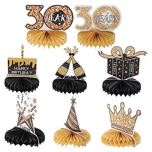 TOYANDONA 8 Stück Wabenball Dekoration Wabendekoration Geburtstagsdeko Dekorationen Golddekor Individuelles Banner Geburtstagstischschild Dekoration Happy Birthday Waben TOYANDONA 8 Stück Wabenball Dekoration Wabendekoration Geburtstagsdeko Dekorationen Golddekor Individuelles Banner Geburtstagstischschild Dekoration Happy Birthday Waben von TOYANDONA
