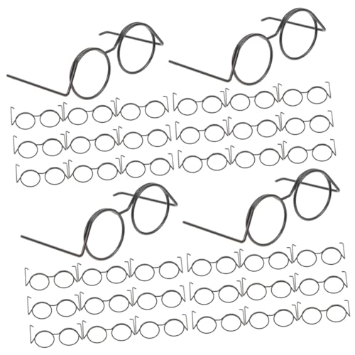 TOYANDONA 80 STK Puppe Mini-Brille aus Metall puppenzubehör leuchtbrillen von Puppendekorationen Brillenrequisiten zum Anziehen Gläser Kunsthandwerk Mini-Puppenbrillen-Requisiten von TOYANDONA