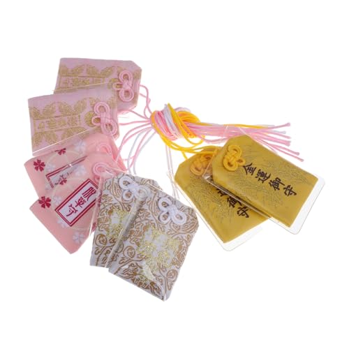 TOYANDONA Set 8 Stücke Japanischen Reichtum Amulette Auto Segen Tasche Handgemachte Tradition Charms Segen von TOYANDONA
