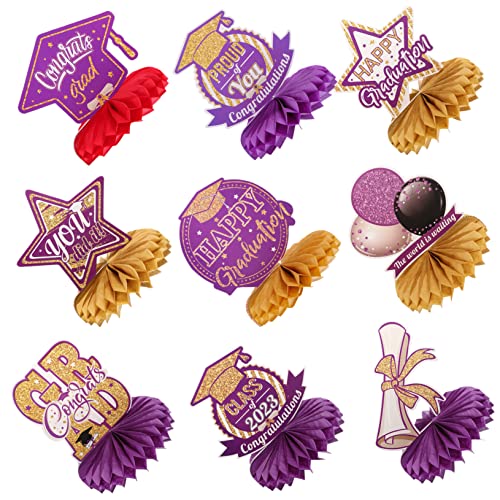 TOYANDONA 9 Stück Klasse von 2023 Dekorationen Schwarze und goldene Abschlussdekorationen Glücklich abschluss Party partydekoration Abschlussfeier-Zubehör Waben-Party- Papier Violett TOYANDONA 9 Stück Klasse von 2023 Dekorationen Schwarze und goldene Abschlussdekorationen Glücklich abschluss Party partydekoration Abschlussfeier-Zubehör Waben-Party- Papier Violett von TOYANDONA