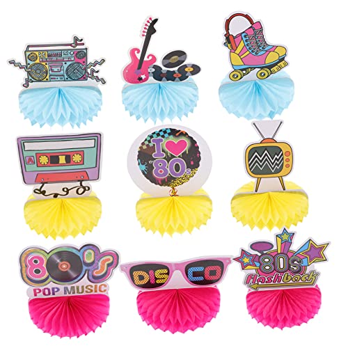 TOYANDONA 9 Stück Teiliges Jahre Retro Disco Waben Tischdekoration Papier Honeycomb Mittelstücke für Geburtstagsfeiern Freundestreffen und Party Deko mit Lebendigem Vintage Flair TOYANDONA 9 Stück Teiliges Jahre Retro Disco Waben Tischdekoration Papier Honeycomb Mittelstücke für Geburtstagsfeiern Freundestreffen und Party Deko mit Lebendigem Vintage Flair von TOYANDONA