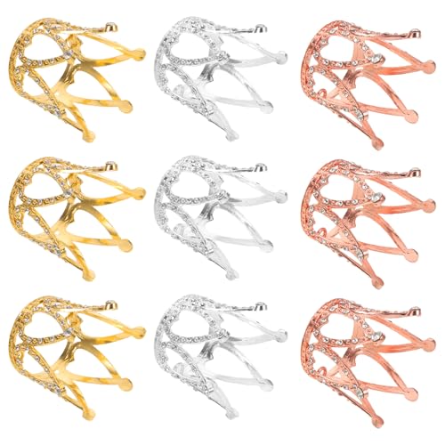 TOYANDONA 9 Stück Teiliges Mini-kronen Kinderprinzen Kuchen-dekoration Glitzernde Cupcake-topper mit Funkelnden Strasssteinen Wiederverwendbar Leichte Prinzessin Party Deko für Geburtstag von TOYANDONA