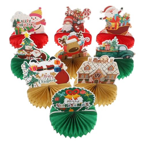 TOYANDONA 9 Stück Teiliges Weihnachts Honigwaben Deko Papier Honigwaben Kugel Tischdeko Zubehör Festliche Xmas Dekoration für Zuhause und Veranstaltungsorte von TOYANDONA
