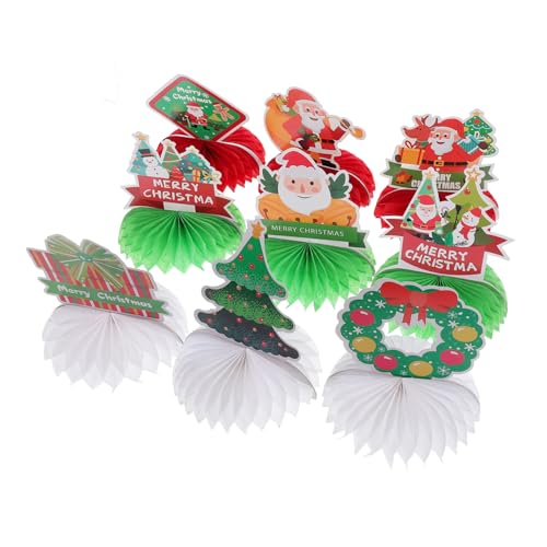TOYANDONA 9 Stück Teiliges Weihnachts Honigwaben Festliche Tischdekoration für Xmas Partys Stilvolle Papier Deko für Weihnachtsfeiern Leicht Aufzubauen für Festliche Tischarrangements von TOYANDONA