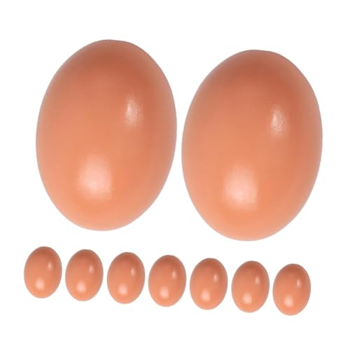 TOYANDONA 9Stücke Holz Eier Unbemalte Künstliche Eier für DIY Realistische Modelle Eierproduktion für Basteln und Training Leicht zu Reinigen und Vielseitig von TOYANDONA