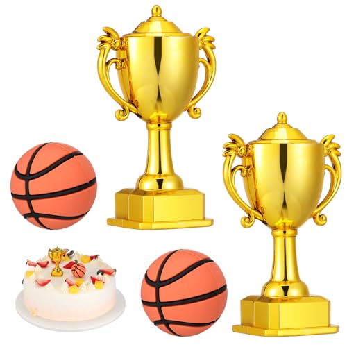 TOYANDONA Basketball-Kuchenaufsätze, Mini-Kunststoff-Trophäen, 3D-Kuchendekorationen, Sport-Thema-Kuchendekoration für Kinder, Jungen, Männer, Geburtstagsparty-Zubehör, 4 Stück TOYANDONA Basketball-Kuchenaufsätze, Mini-Kunststoff-Trophäen, 3D-Kuchendekorationen, Sport-Thema-Kuchendekoration für Kinder, Jungen, Männer, Geburtstagsparty-Zubehör, 4 Stück von TOYANDONA