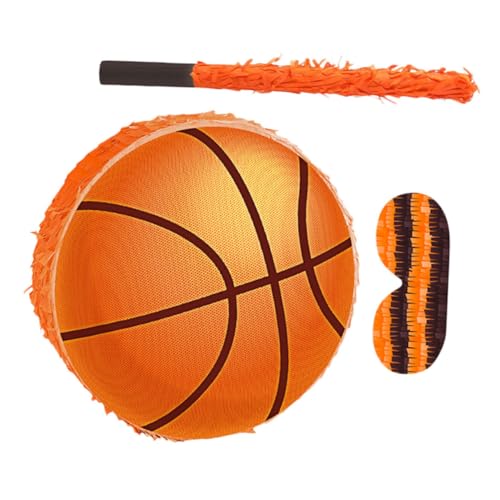 TOYANDONA Basketball Pinata Party mit und Augenbinde Buntes Pappkarton für Sportliche Kindergeburtstage Inklusive Konfetti für Schulfeiern und Sport Events von TOYANDONA