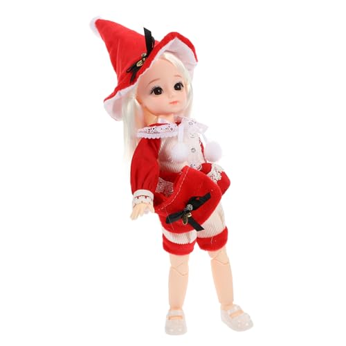 TOYANDONA Bjd Gelenkpuppe Realistische Weihnachtsmädchen Puppe mit Kleidung Schuhe Hut Schultertasche Festliches für Kreative von TOYANDONA