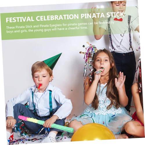 TOYANDONA Buntes Piñata mit Farbigen Schlagstöcken Piñata brille Leichtes Partyspiel Zubehör für Kindergeburtstag Karneval und Festtagsfeiern von TOYANDONA