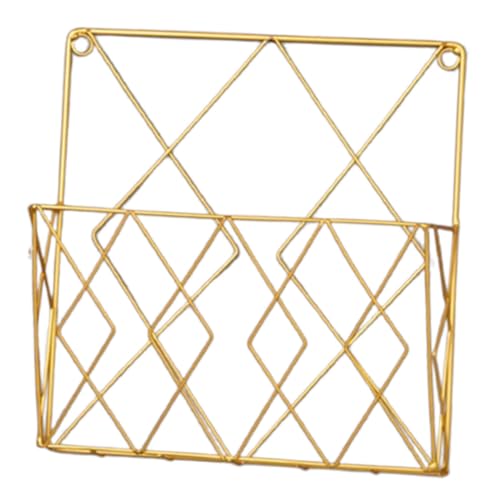 TOYANDONA Eisen Wandregal Bücherhalter Goldener Bücherständer Wandmontage Rustikaler Zeitschriften Organizer Stabile Buchstütze für Wohnzimmer Büro Dekorative Aufbewahrung von TOYANDONA