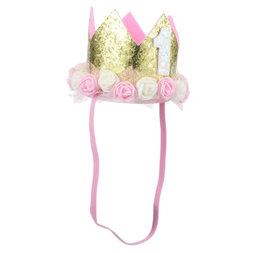 TOYANDONA Geburtstagshut Geburtstagshüte Für Prinzessinnenkronenhüte Stirnband Zum 1. Geburtstag Kronenhüte Zum Prinzessinnenkrone Zum 1. Geburtstag Kronkorken Stoff Baby Mini Das Erste Mal von TOYANDONA