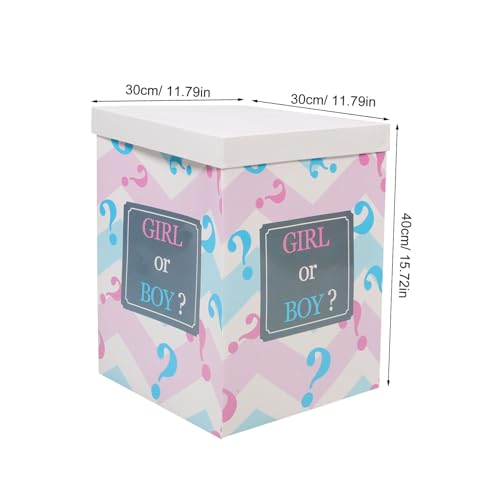 TOYANDONA Gender Reveal Ballonbox aus Papier für Shower Jungen oder Mädchen Faltbare Geschenkbox mit Bunten Luftballons Dekorative Box für Babyparty-dekoration Mädchen und Jungen von TOYANDONA