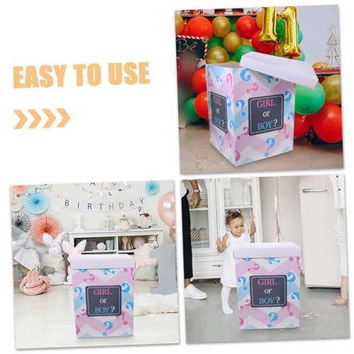 TOYANDONA Gender Reveal Box Set mit Pinken Ballons und Konfetti Sichere Babyparty Deko für Junge oder Mädchen Einfache und Vielseitige Gender Disclosure Ballonbox für Shower Feier von TOYANDONA