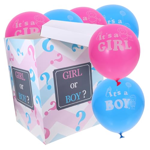 TOYANDONA Gender Reveal Box mit Ballons Rosa Blau Deko Babyparty Partyzubehör Kreative Geschenkbox für Geschlechterenthüllung Stabiles Material Vielseitig Einsetzbar Lustige Babyparty von TOYANDONA