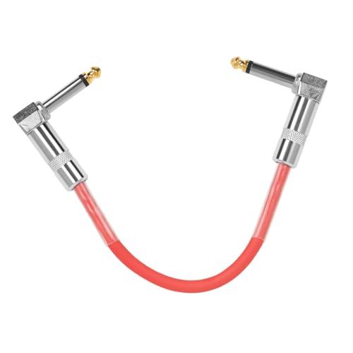 TOYANDONA Gitarrenpedal Kabel Noise Reduction Effektkabel mit PVC Metallsteckern Rechtwinkliger Stecker Rot für Pedalboards und Gitarren Effektgeräte von TOYANDONA