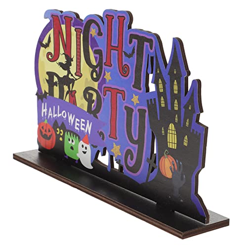 TOYANDONA Halloween Tafelaufsatz Holzschild Party Tischschmuck Elegantes Kunsthandwerk von TOYANDONA