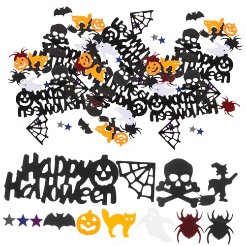 TOYANDONA Halloween PVC Tischdeko Konfetti Gruselige Streudeko mit Kürbis Schädel Fledermaus Geist Spinne Leichtes Plastikmaterial Vielseitig für Party Restaurant Hotel Dekoration TOYANDONA Halloween PVC Tischdeko Konfetti Gruselige Streudeko mit Kürbis Schädel Fledermaus Geist Spinne Leichtes Plastikmaterial Vielseitig für Party Restaurant Hotel Dekoration von TOYANDONA