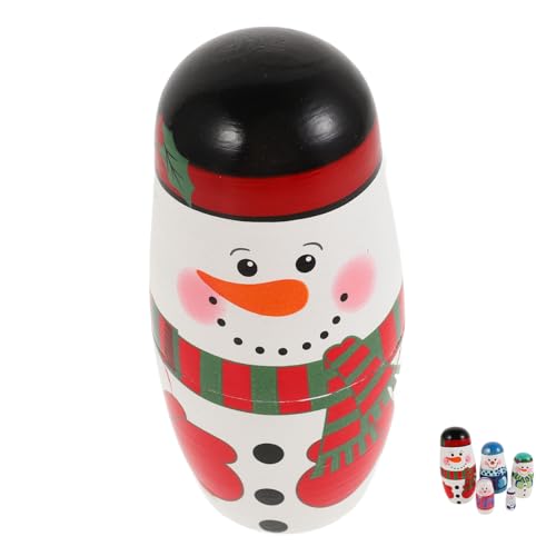 TOYANDONA Handbemalte Lagige Schneemann Holznesting Dolls Sicherer Holzspielzeug für Interaktives Winterliche Dekofigur Mitgebsel für Geburtstagsfeiern und Zuhause TOYANDONA Handbemalte Lagige Schneemann Holznesting Dolls Sicherer Holzspielzeug für Interaktives Winterliche Dekofigur Mitgebsel für Geburtstagsfeiern und Zuhause von TOYANDONA