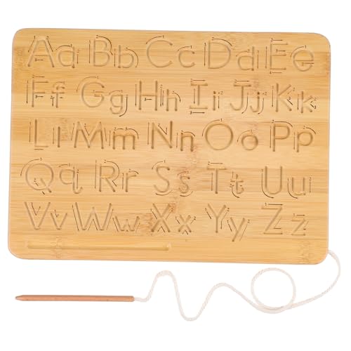 TOYANDONA schreibübungen Brief schreiben Zeichenbrett für Buchstaben Alphabettafel aus Holz Spielzeuge Übungsbrett Tool zum Nachzeichnen von Buchstaben Anzahl Vorschulspielzeug Puzzle Planke von TOYANDONA