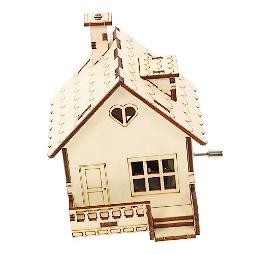 TOYANDONA Holz Musikbox im Hausdesign DIY Spieluhr für Handkurbelbetrieben Dekorativ für Schreibtisch und Zuhause für Lehrer Raumgestaltung von TOYANDONA