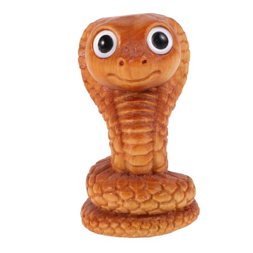 TOYANDONA Holzfigur Snake Handgeschnitzt Miniaturskulptur Mit Großen Augen Charmante Deko Für Zuhause Und Büro Symbol Der Glückseligkeit Im Jahr Der Schlange Schnitzkunst von TOYANDONA