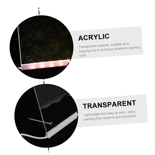 TOYANDONA LED Leucht-notiztafel Transparent mit Ständer Klare Kunststoff Schreibtafel mit Fluoreszierender Anzeige Wiederbeschreibbares Zeichenbrett für Zuhause Büro Schule Inklusive Bunte von TOYANDONA