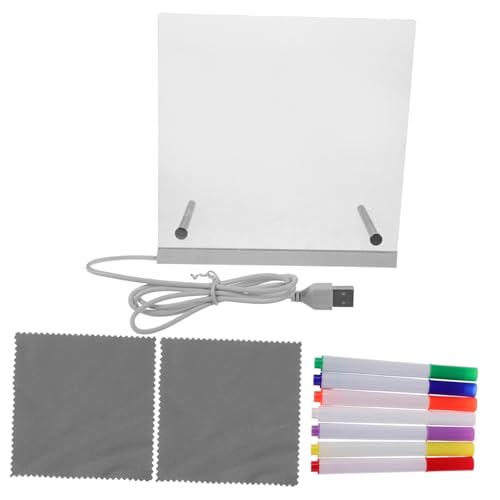 TOYANDONA LED Leuchtende Zeichenbrett mit Ständer Transparentes Dry Erase Board für Jungen Mädchen mit Bunte Marker Tragbares Leichtes Nachleuchtendes Memo und Malspielzeug von TOYANDONA
