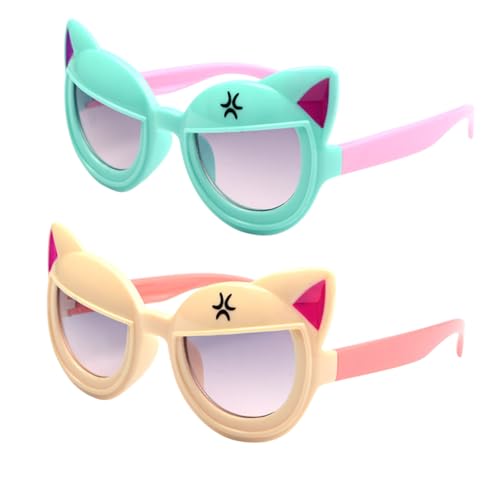 TOYANDONA Lustige Sonnenbrille mit Katzenohren Leichte Stabile Partybrille Einzigartiges Design für Karneval Tanz und Performance Farblich Zufällig Auffällige Cosplay Zufällige Farbe von TOYANDONA