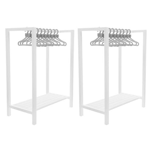 TOYANDONA Miniatur Kleiderständer mit Kleiderbügeln Puppenhaus Kleidung Organizer Platzsparender Realistischer Puppenkleiderständer für Puppen Outfits Zubehör für Kreatives Rollenspiel von TOYANDONA