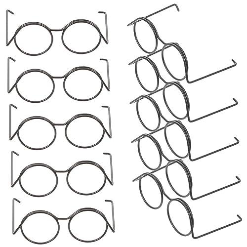TOYANDONA Miniatur Puppenbrillen Metallische Runde Rahmenlose Sonnenbrillen Für Puppen Klassische Schwarze Große Brille Ideal Als Puppenzubehör Und Dekoration TOYANDONA Miniatur Puppenbrillen Metallische Runde Rahmenlose Sonnenbrillen Für Puppen Klassische Schwarze Große Brille Ideal Als Puppenzubehör Und Dekoration von TOYANDONA